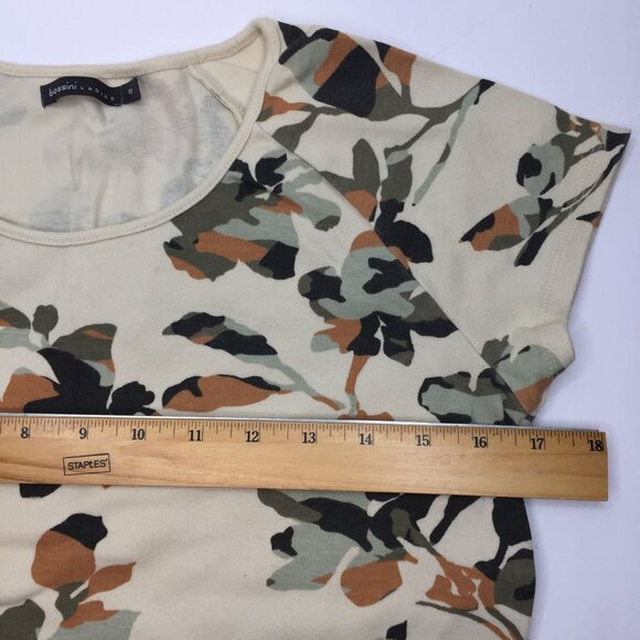 Set 2 Bossini Ladies T-Shirts Cap Sleeves White Camo Brown Green Spring Size 11 - Picture 6 of 13